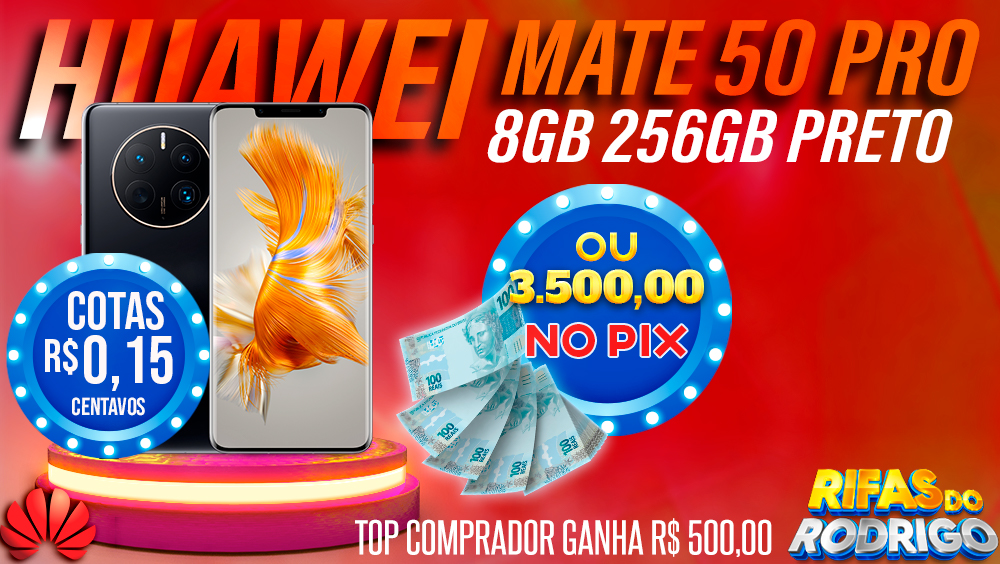 HUAWEI MATE 50 PRO 8GB 256GB PRETO OU R$3.500 NO PIX! TOP COMPRADOR LEVA R$500 NO PIX!