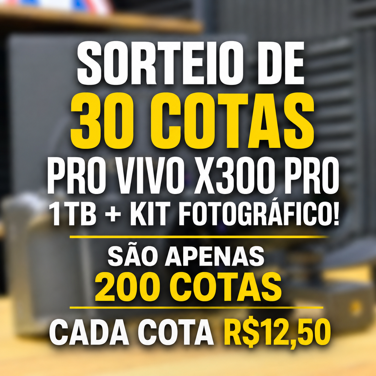 SORTEIO DE 30 COTAS PRO VIVO X300 PRO 16GB 1TB + KIT FOTOGRAFICO OU R$10.000 NO POX!