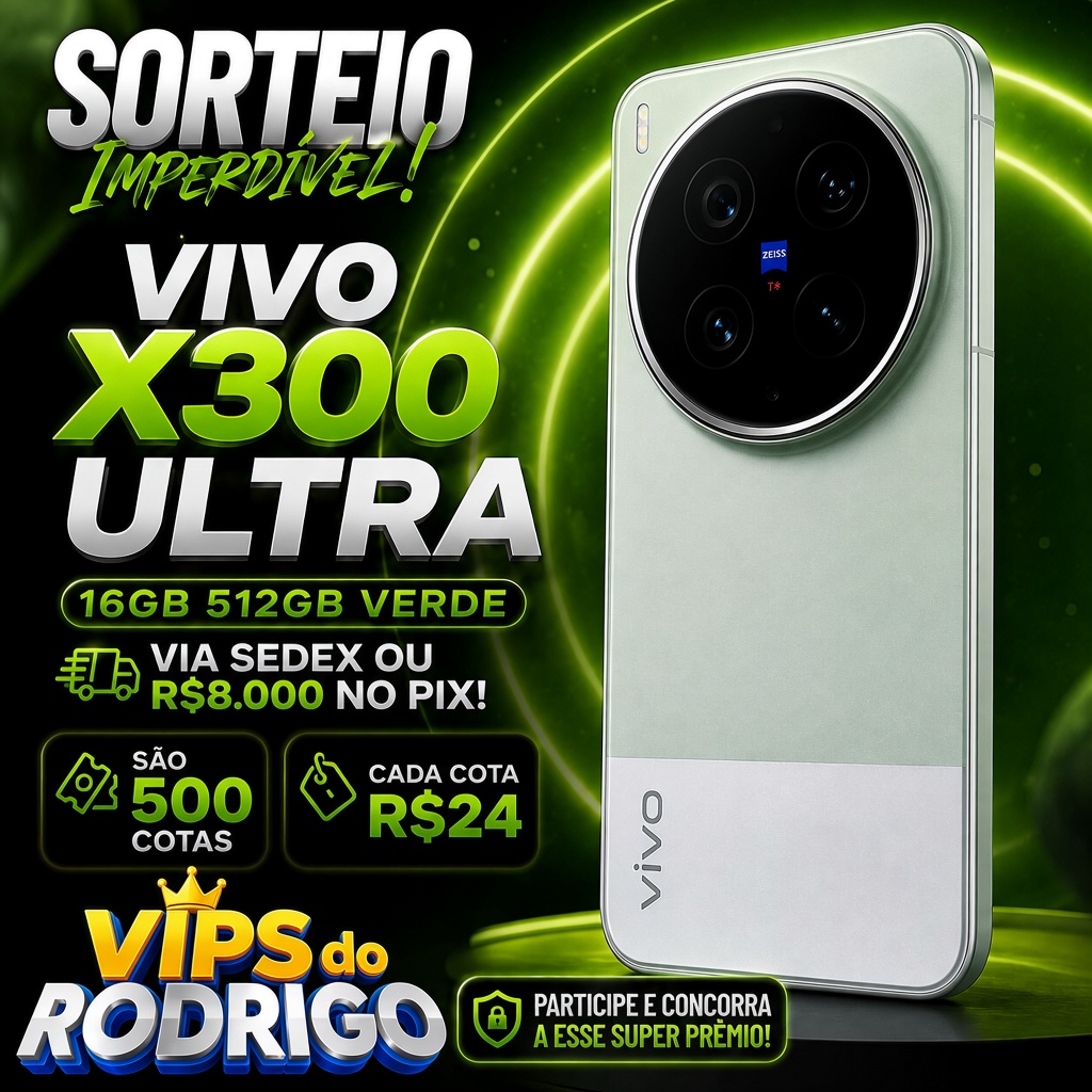 VIVO X300 ULTRA 16GB 512GB VERDE VIA SEDEX OU R$8.000 NO PIX!