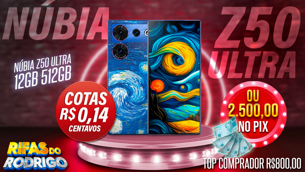 NUBIA Z50 ULTRA 12GB 512GB VAN GOGH OU R$2.500 NO PIX! TOP COMPRADOR LEVA R$800 NO PIX!