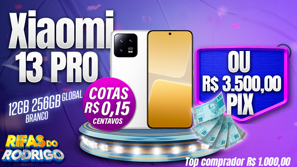 XIAOMI 13 PRO 12GB 256GB GLOBAL BRANCO OU R$3.500 NO PIX! TOP COMPRADOR LEVA R$1.000 NO PIX!