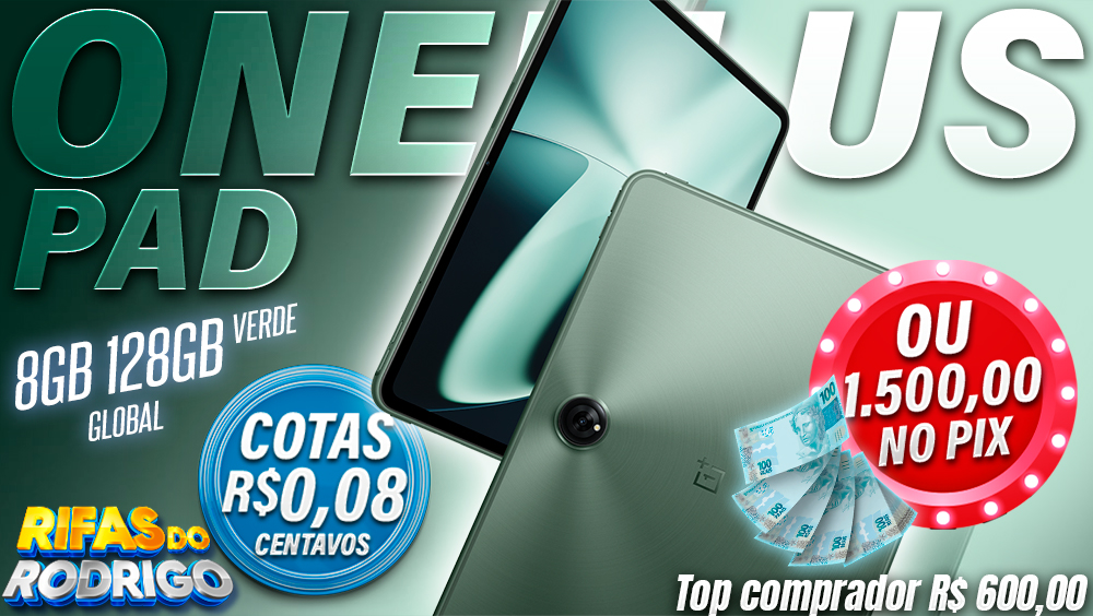 ONEPLUS PAD 8GB 128GB GLOBAL VERDE OU PIX DE R$1.500! TOP COMPRADOR LEVA UM PIX DE R$600!
